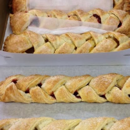 Braided pastry fresh from the oven